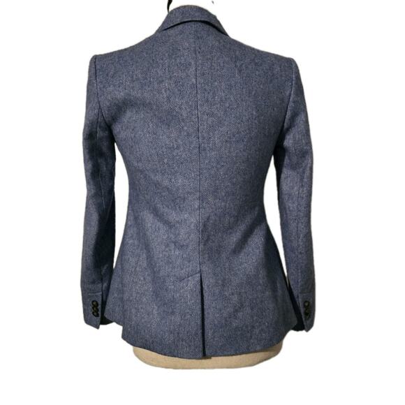 Women’s BANANA REPUBLIC Blue Heather Wool Blazer Italian Fabric Jacket SZ 00 P - Picture 4 of 11